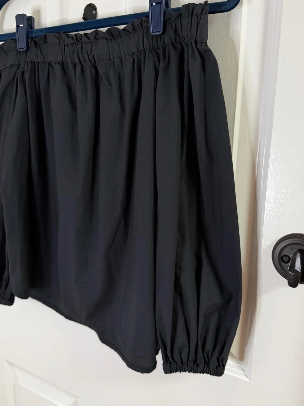 J. Crew Black Off-Shoulder Peasant Top